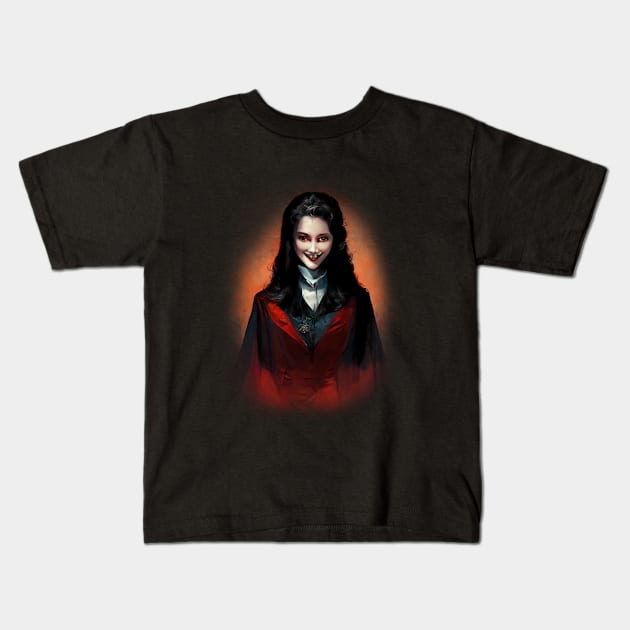 Female Vampire Kids T-Shirt by maxdax